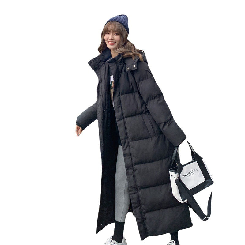 Women's Fashion Loose Temperament Below The Knee Cotton Clothes Hooded Jacket