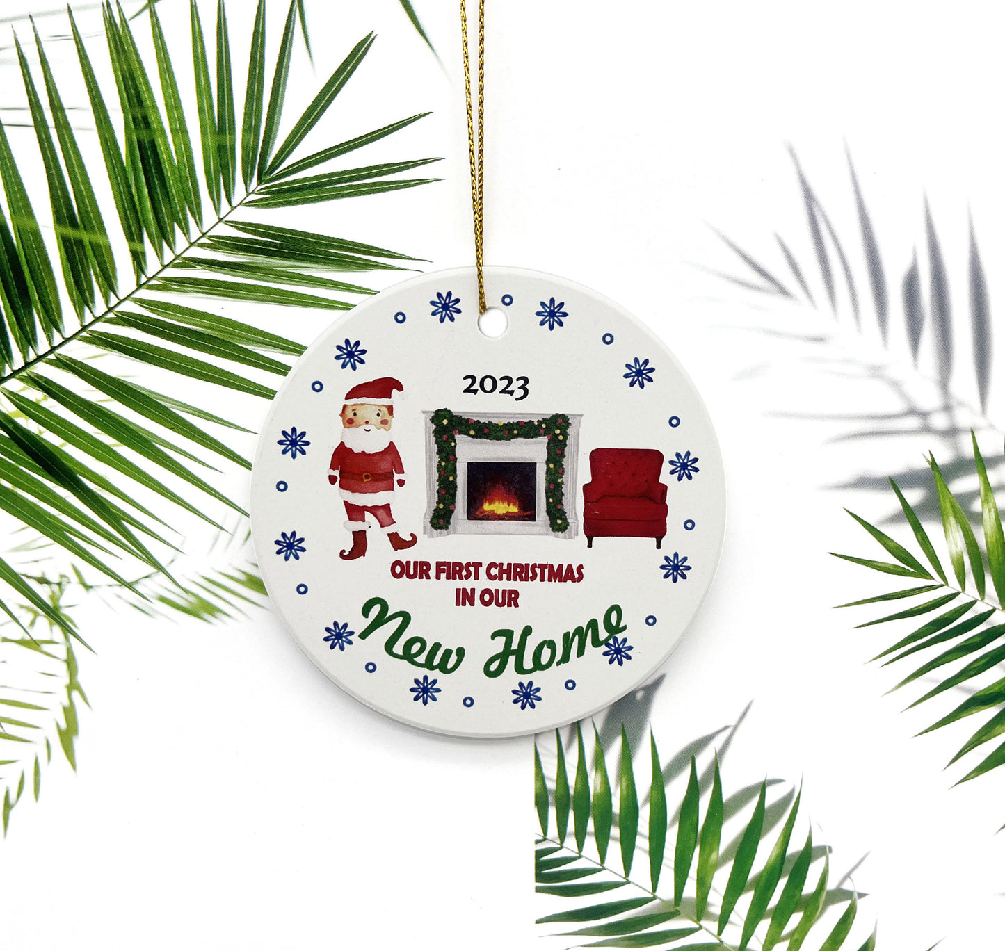 Christmas Ceramic Round Decorations Pendant