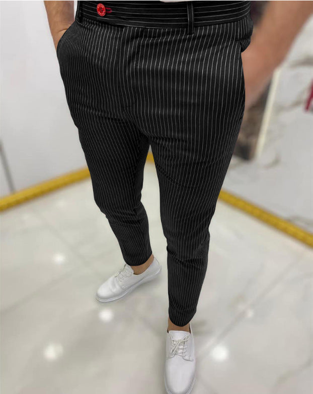 Thin Striped Slim Casual Pants for Men