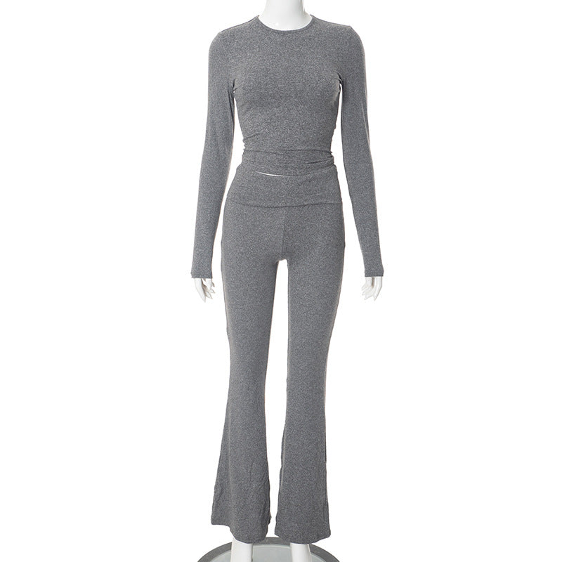 Women's Long Sleeve Smart Trousers Two-piece Suit