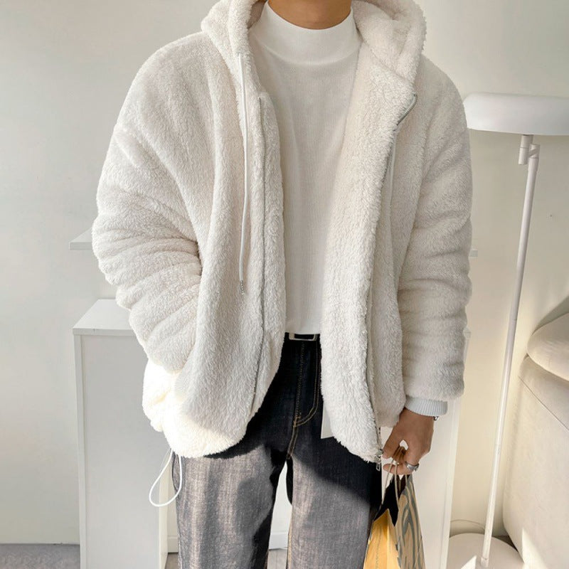 Men's sweatshirt Lamb Wool Thickened Hooded Sweatshirt