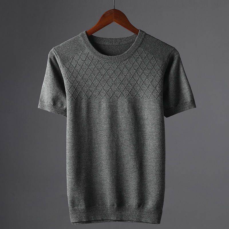 Winter Thick Style Round Neck Pullover Men's Elbow-sleeved Top Sweater