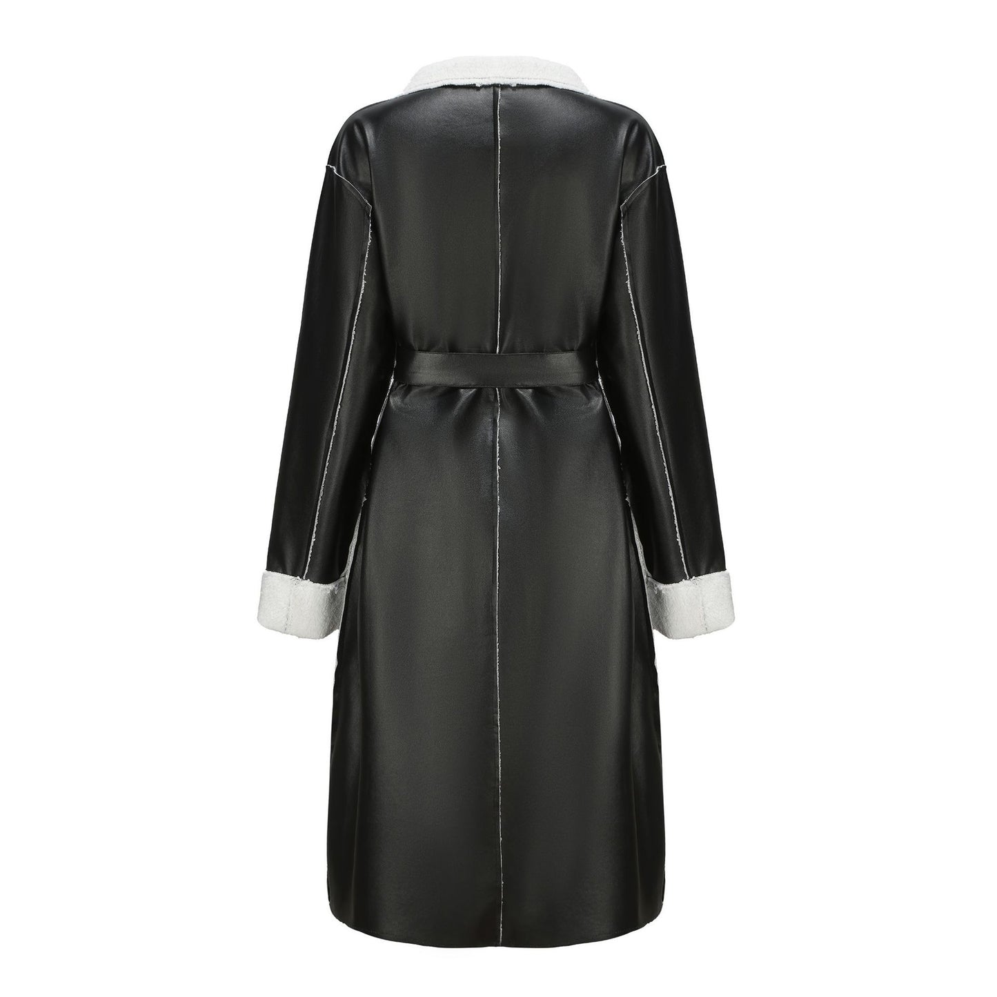 Casual Leather Thickened Trench Coat Loose Fashionable Jacket