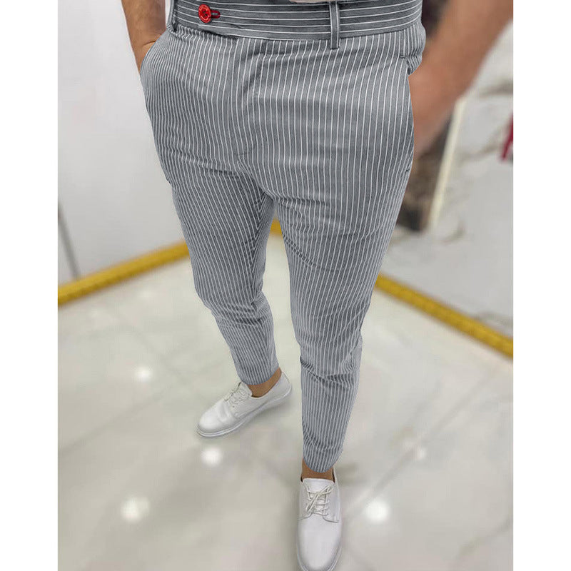 Thin Striped Slim Casual Pants for Men