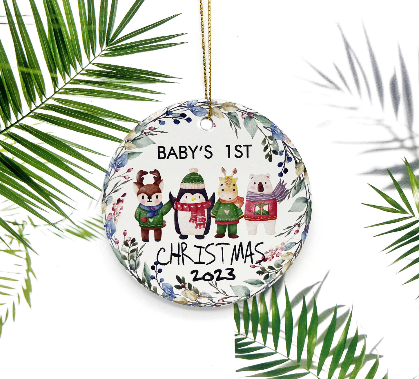 Christmas Ceramic Round Decorations Pendant