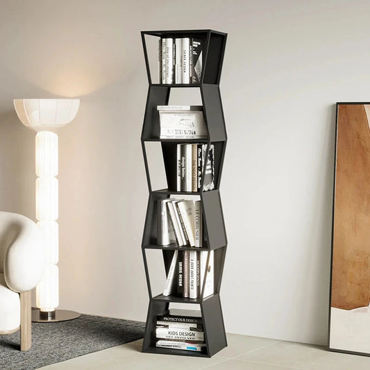 Black Metal Cube Storage Bookcase, Filing Bookshelf, Minimalist Display, Livingroom Furniture