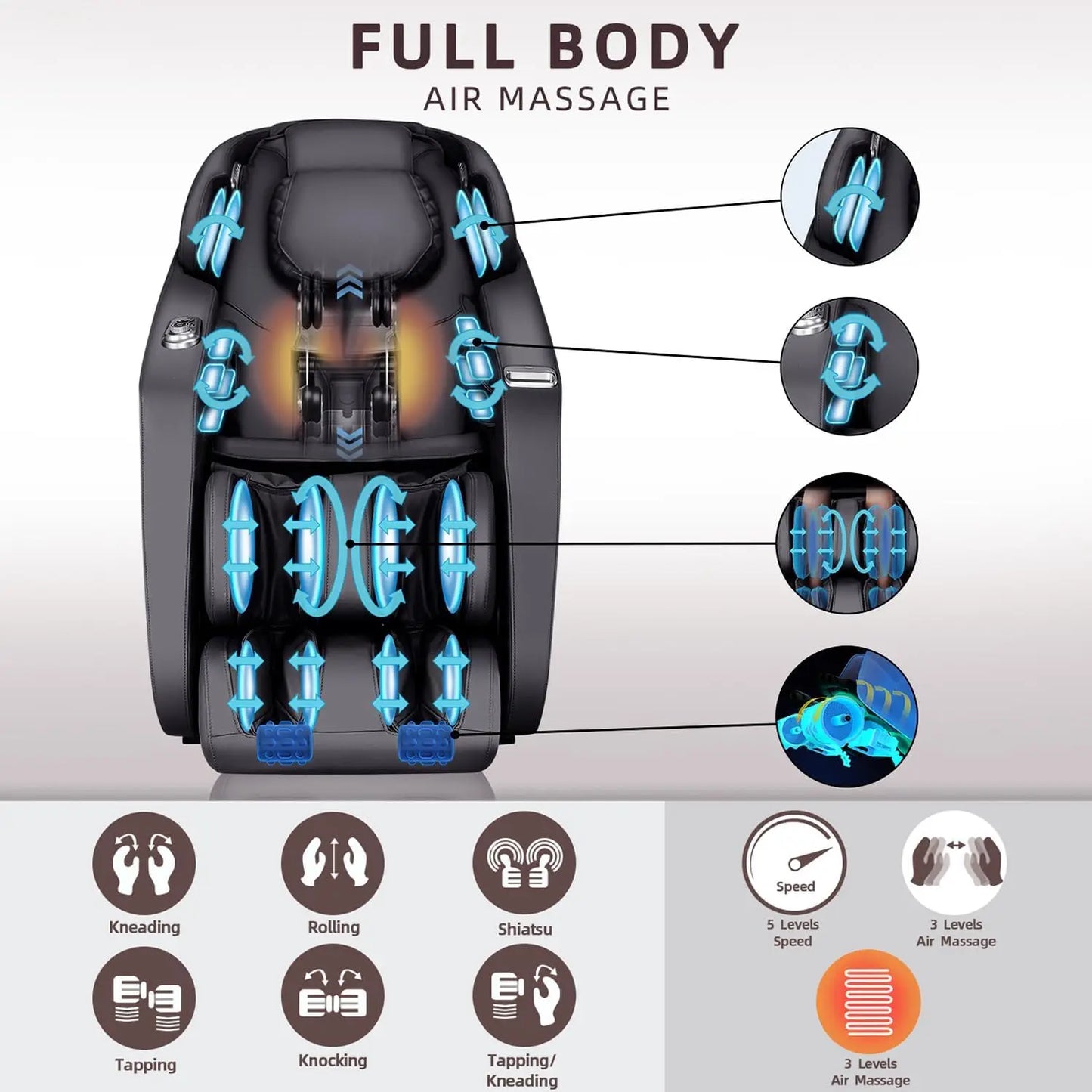 Massage Chair 2024 Full Body Massage Chair with Zero Gravity, Extended Footrest, SL Track, Yoga Stretch, Foot Rollers