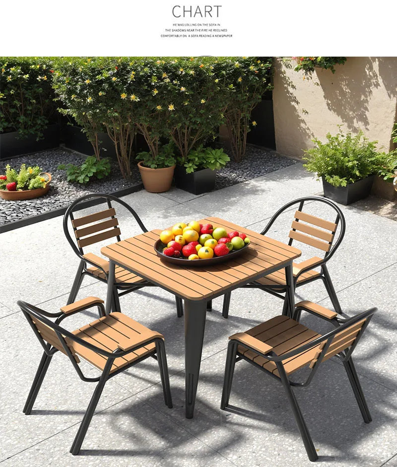 Outdoor Balcony Garden Decor Combination Leisure Courtyard Restaurant Tables Chairs Waterproof Sun Garden Small Round Furniture