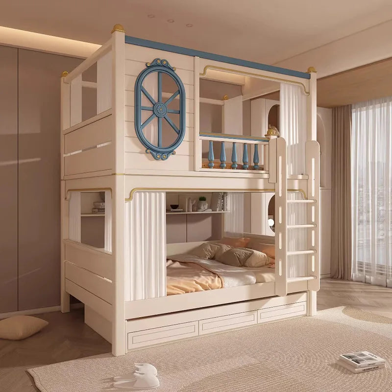 American All Solid Wood Children's High And Low Bed, Mother And Child Bed, Elevated Bed, Loft Bed 1.5m, Bunk Beds