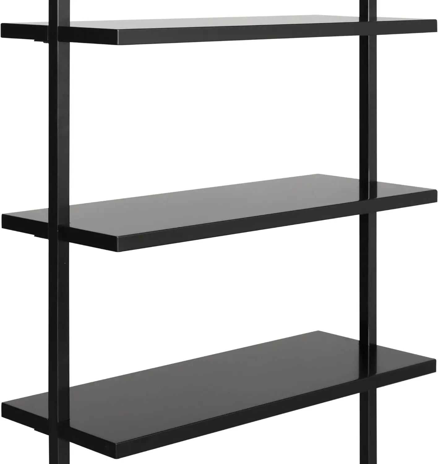 Nathan James Tall Bookcase Wall Mount Bookshelf Wood Shelves and Metal Frame Matte Black libreria scaffale home furniture