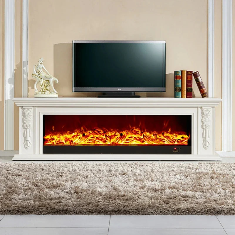 Floating White Tv Table Design Modern Living Display Luxury Tv Cabinets Fireplace Electric Muebles Para El Hogar Salon Furniture