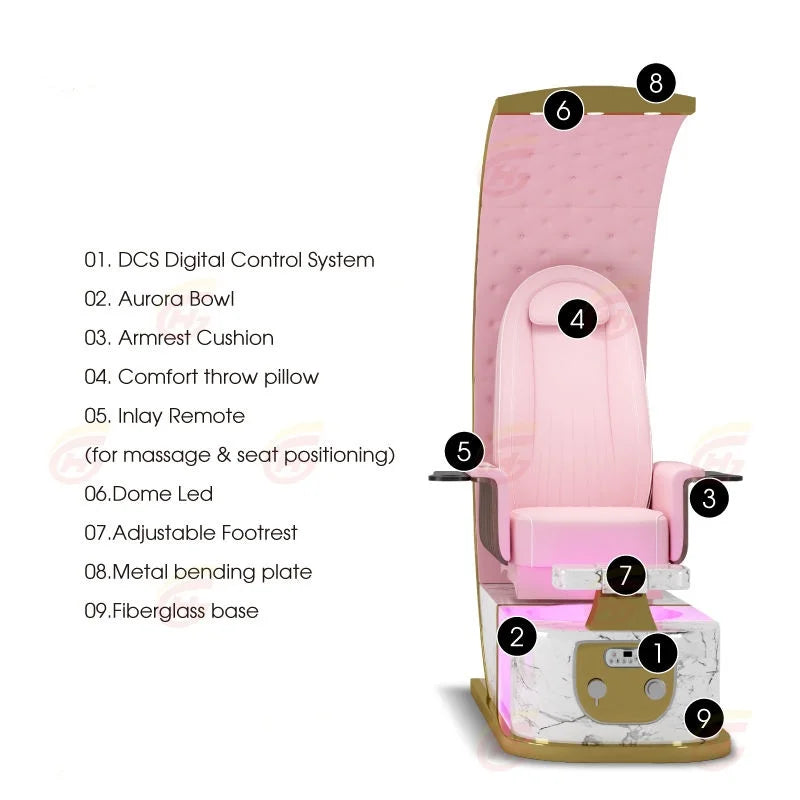 Light Luxury Modern Throne Professional High-Back Foot Spa Massage Chair Manicure and Pedicure Chair Manicure Salon Furniture