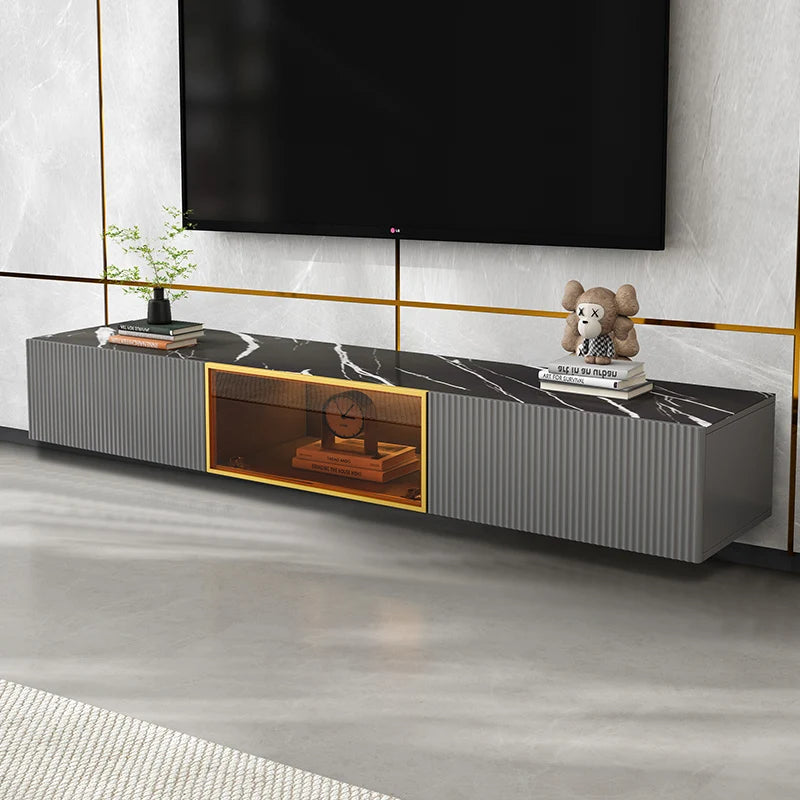 Modern Glass TV Stand Bedroom Entertainment Storage