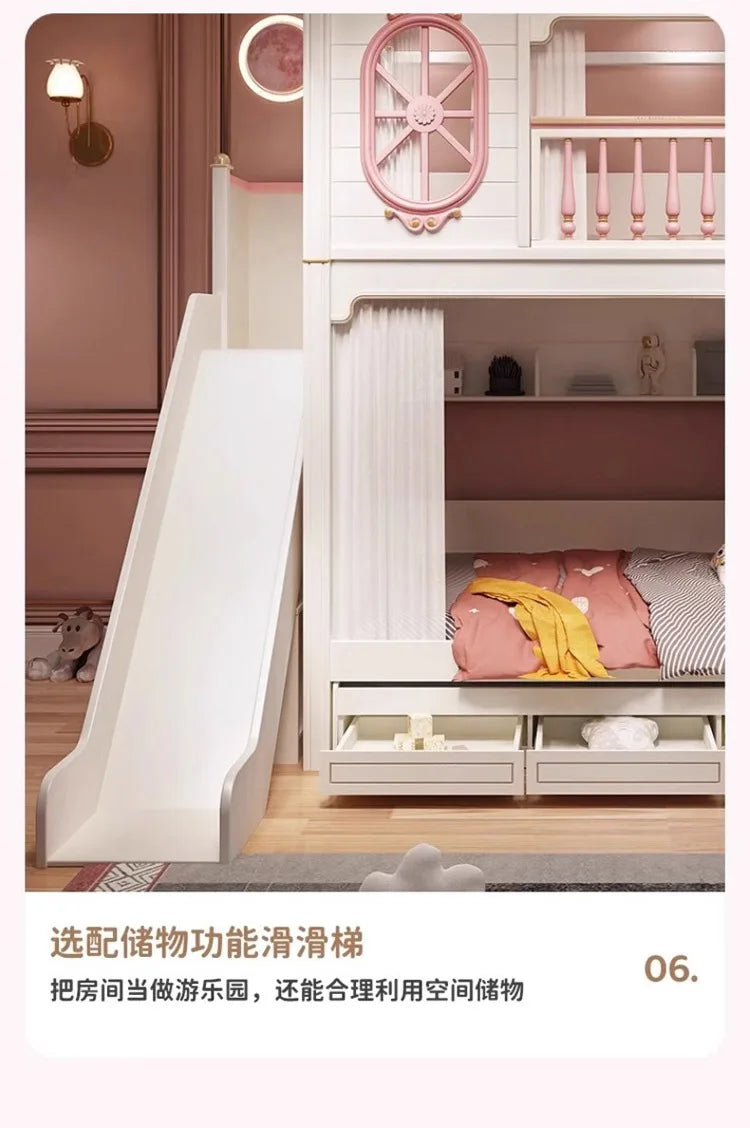 American All Solid Wood Children's High And Low Bed, Mother And Child Bed, Elevated Bed, Loft Bed 1.5m, Bunk Beds