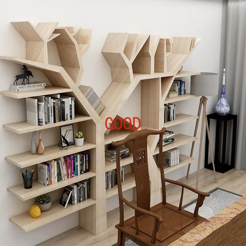 Book shelf Shelves Wood Tree Bookshelf Storage Living Room Bookends Library Buffet Cabinet Estanteria Madera Room Furniture