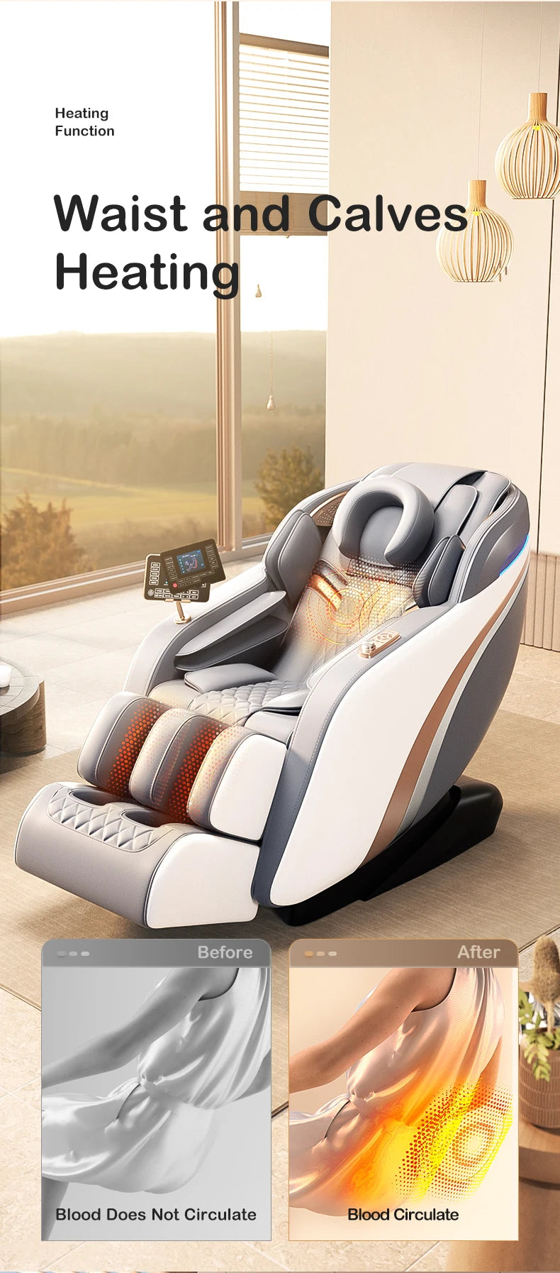 Whole Body airbag Massage chair Electric Bluetooth speaker Large LCD massage chair sofa Jare 008C 2024 New upgrade 4D