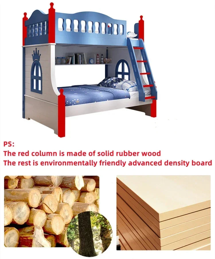 Bunk Bed For Kids Bedroom Furniture Set Double Bed Solid Wood Bed With Slide Space bed