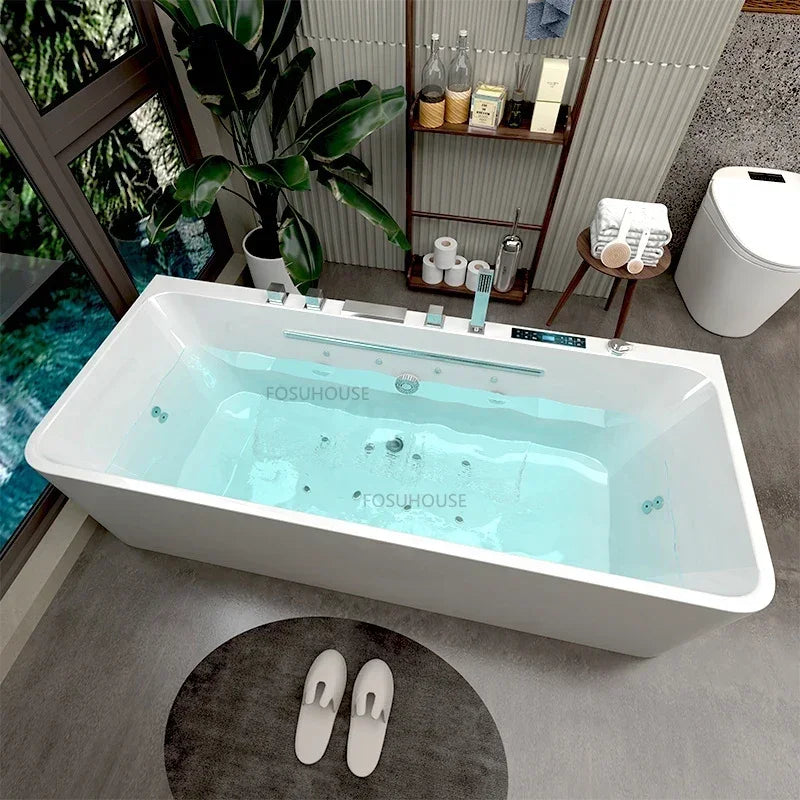 Acrylic Detached Bathtubs Bathroom Adults Surf Massage Bathtub Creative Household Indoor Whirlpool Tub Portable Bathtub