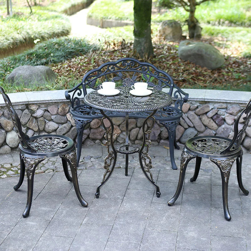 Simple Metal Outdoor Chairs Leisure Outdoor Courtyard Table Chair Aluminum Balcony Tables Chairs Garden Furniture Set B