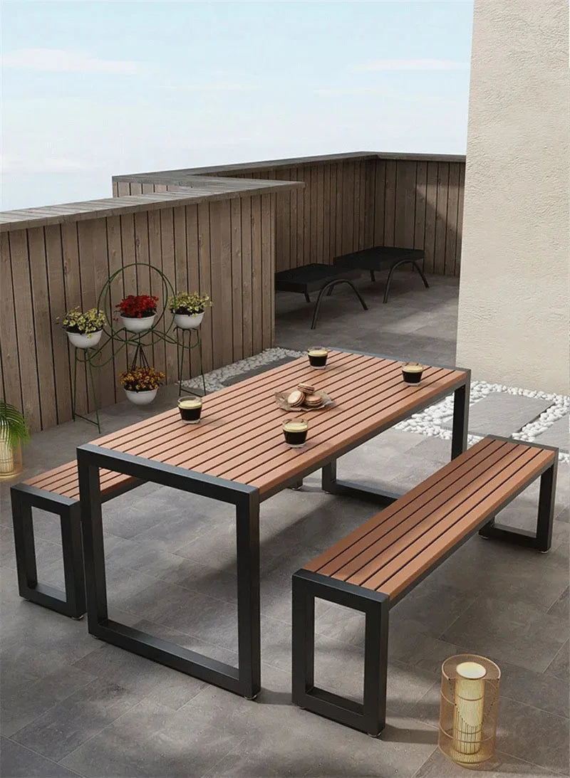 Outdoor Balcony Patio Table and Chairs Set Outdoor Leisure Garden Three Piece Sets Household Waterproof and Sun Combination Z