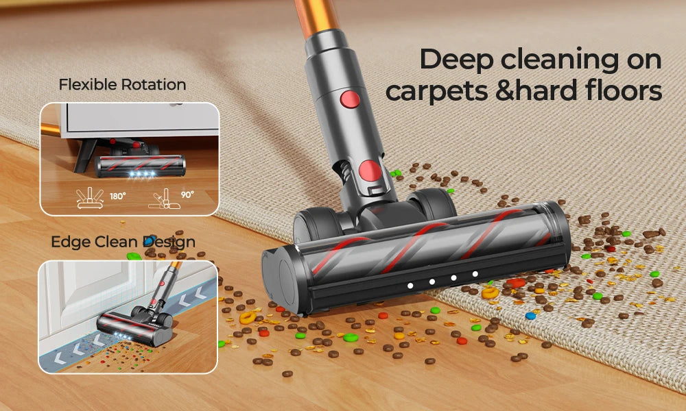 Laresar V7 500W 50KPA Suction Power Cordless Vacuum Cleaner  Handheld smart Home appliance Removable Battery Dust Cup