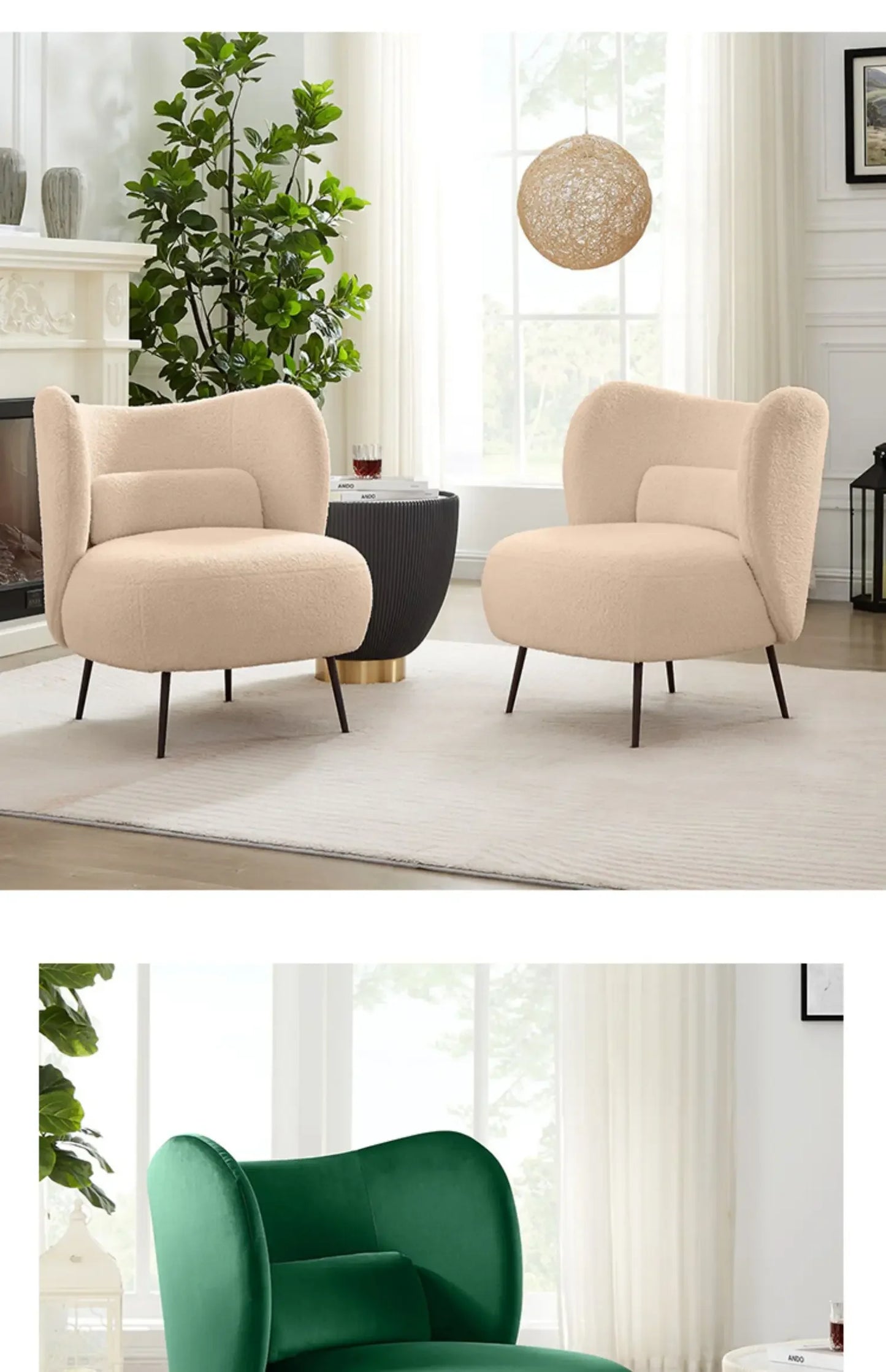 Cashmere sofa Nordic style sofa Fabric Living Room Small Apartment Beauty Salon Hotel Lamb Velvet Technology Cloth Simple Single Sofa Chair