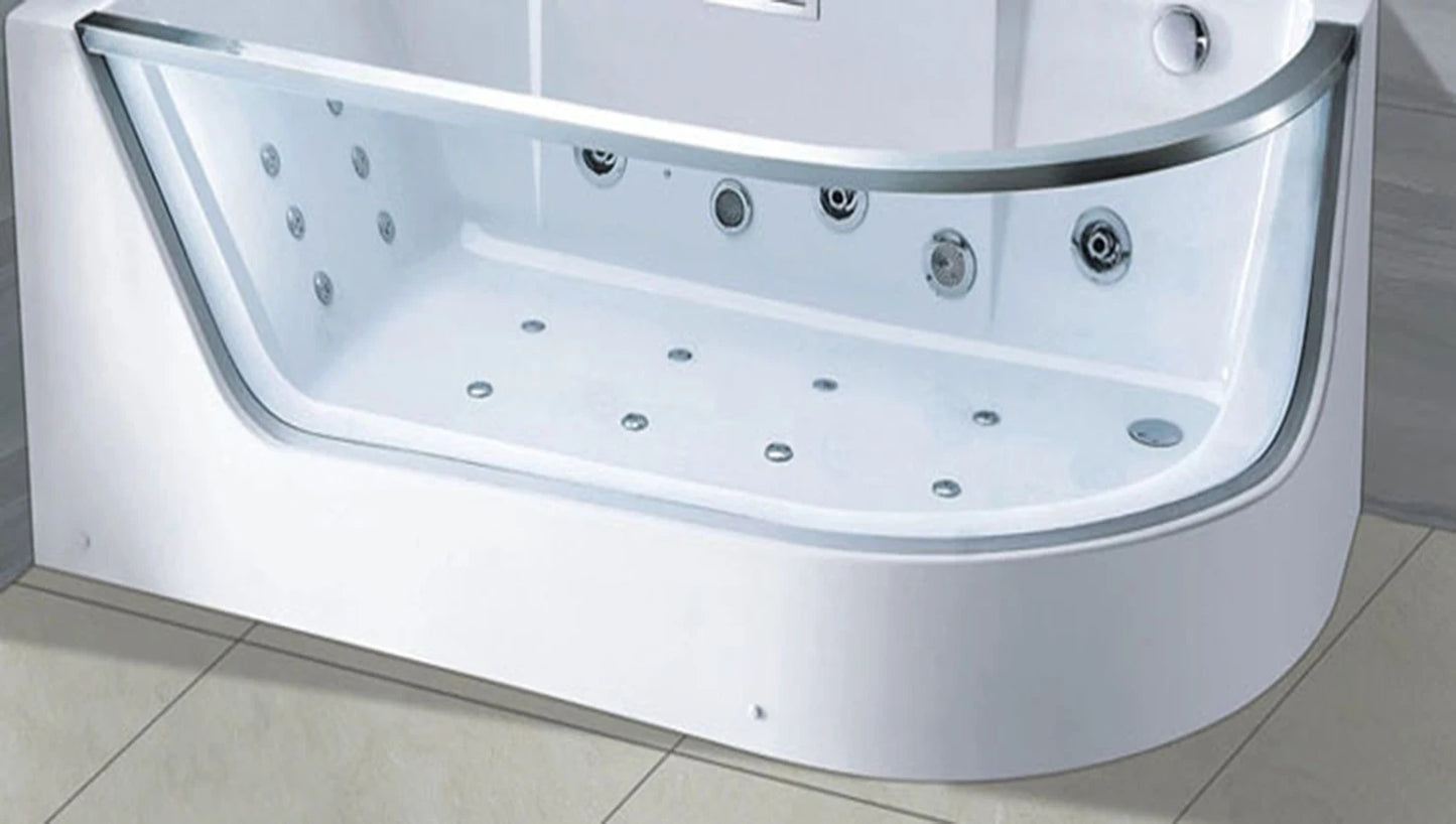 Acrylic 1700mm Fiberglass Whirlpool Bathtub