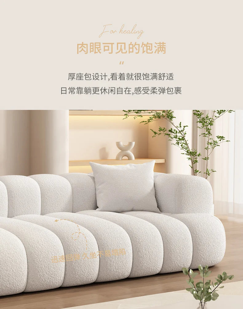 Cream Cloud Design Sofa Lazy Living Room Modern Wedding Relax Single Couch Accent Divani Da Soggiorno Nordic Furnitures