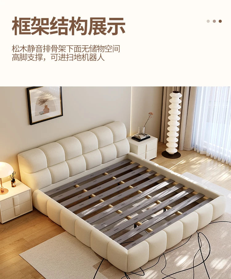 Nordic Bedroom Couple Bed Queen Cheap Modern Luxury Bedroom Bed Wood Lounge Cama Elastica Pula Pula Space Saving Furniture