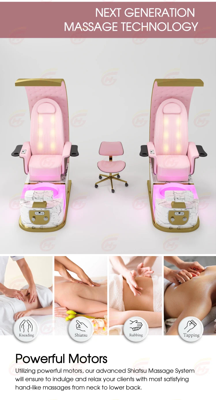 Light Luxury Modern Throne Professional High-Back Foot Spa Massage Chair Manicure and Pedicure Chair Manicure Salon Furniture