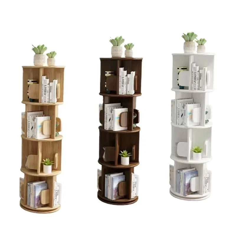 Rotary Bookshelf Floor Household Dollhouse Vertical Spinning Small Rotating Nordic Bookcase Separator Buchregal Salon Furniture