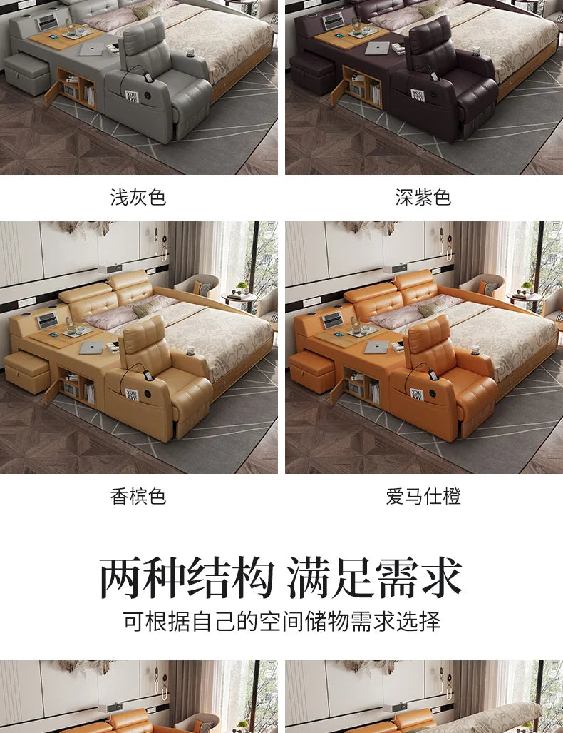 Storage Frame Double Bed Luxury Nordic Unique Hotel King Size Smart Bed Princess Modern Cama Matrimonial Bedroom Furniture