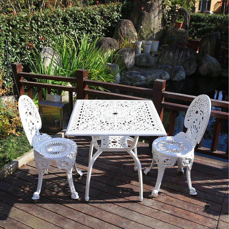 Simple Metal Outdoor Chairs Leisure Outdoor Courtyard Table Chair Aluminum Balcony Tables Chairs Garden Furniture Set B