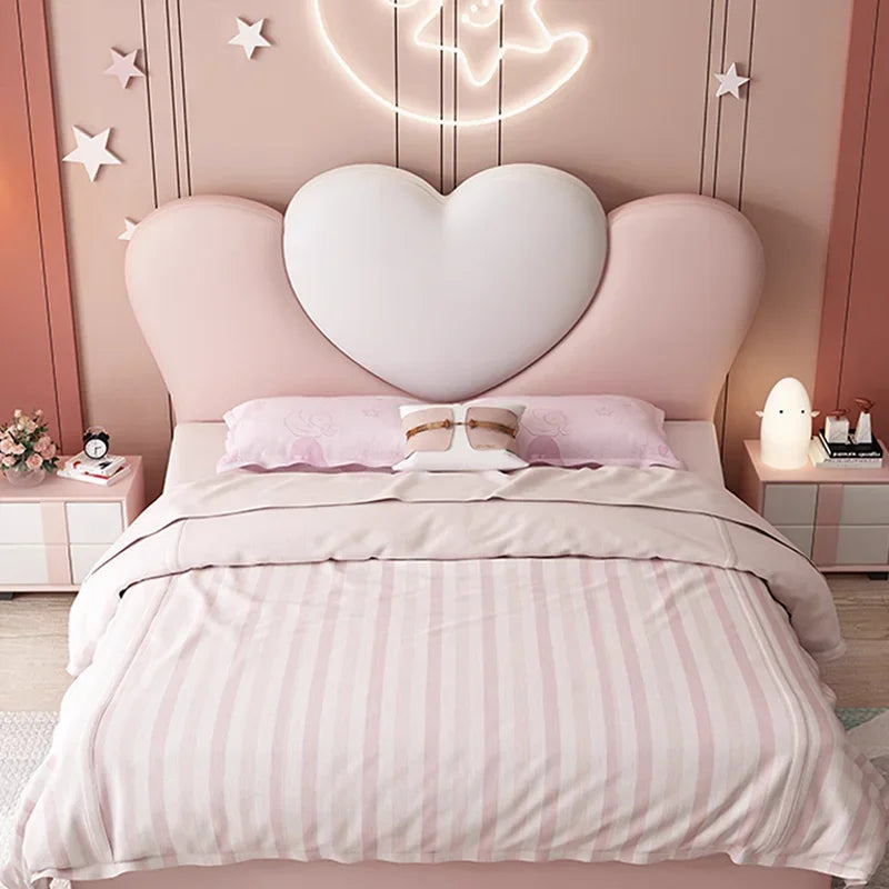 Princess Leather Bed Headboards Bedroom Modern Double Beauty Bed Sun Sleeping Children Storage Cama Solteiro Unique Furniture