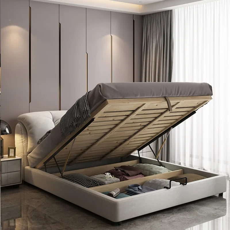 Bedroom Furniture Modern Accessories Double Queen Size Bed With Storage Sleeping Camas De Casal De Luxo Home Decoration