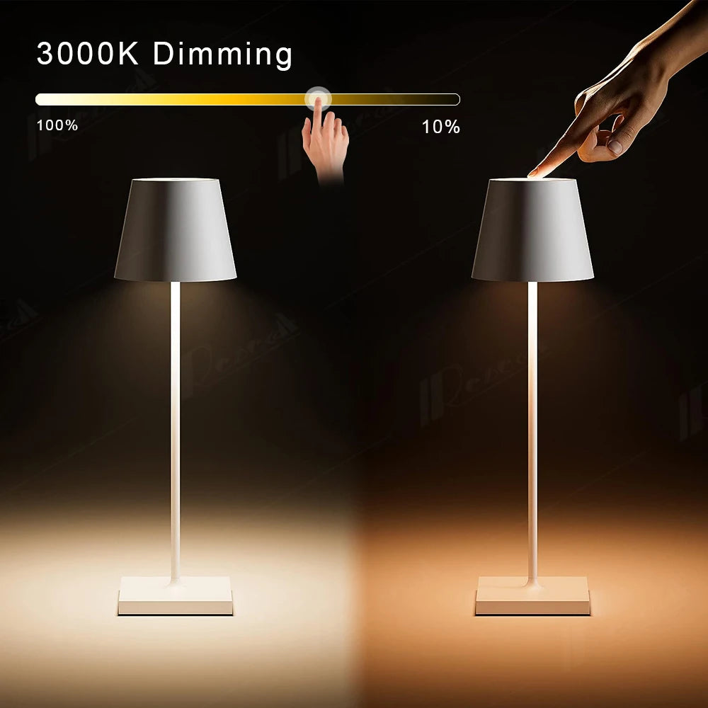 Lampada da Scrivania a Led Luce Notturna Comodino Camera da Letto Ristorante Luce Calda Luce  Wireless