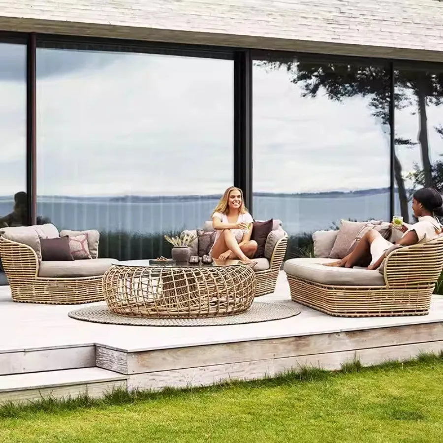 Rattan Garden Furniture Outdoor Sets Unique Modern Home Furniture Coffee Sets Outdoor Lounge High Quality Moveis Jardim Chairs