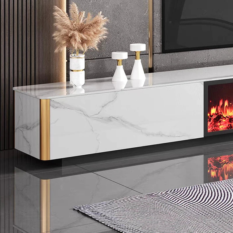 Sintered Stone TV Cabinet, Electric Fireplace, Simulated Flame, Living Room, Household Storage Cabinet, Coffee Table, New