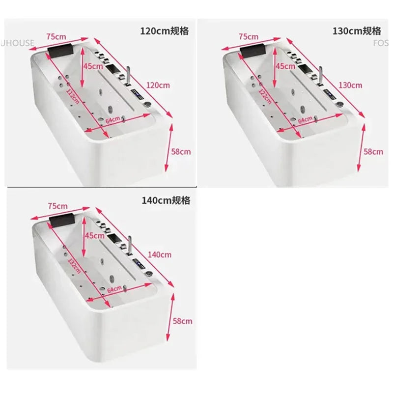 Acrylic Detached Bathtubs Bathroom Adults Surf Massage Bathtub Creative Household Indoor Whirlpool Tub Portable Bathtub