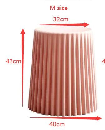 Wrinkle Plastic Coffee Stool Living Room Side Table Bedside Small Round Tables Creative Ins Stools Cake-shape Home Decor