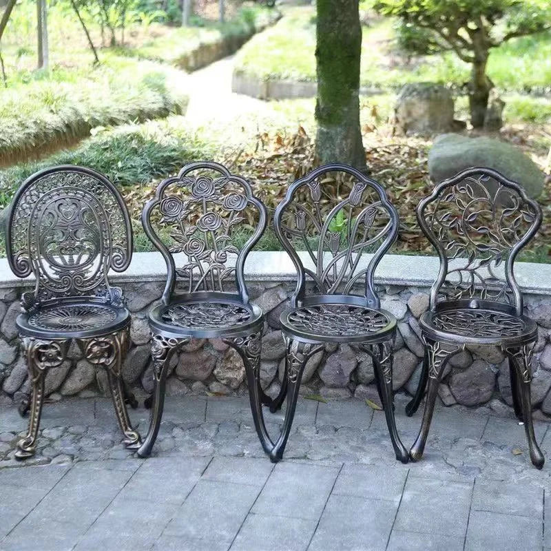 Simple Metal Outdoor Chairs Leisure Outdoor Courtyard Table Chair Aluminum Balcony Tables Chairs Garden Furniture Set B