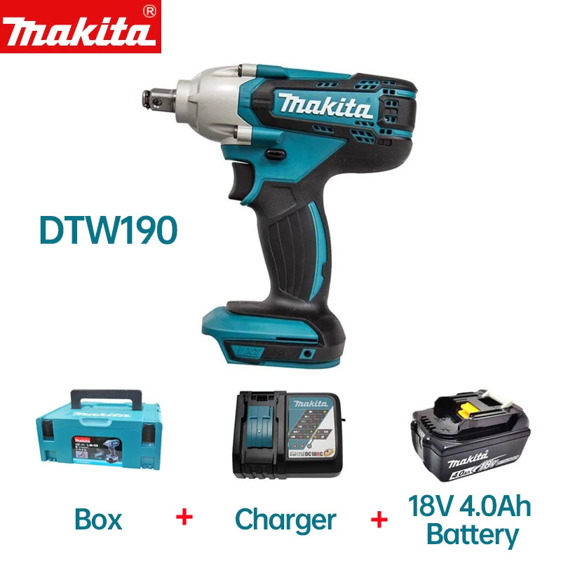 Makita DTW190 18V Cordless Impact Wrench High Torque Lithium Battery Auto Repair Air Gun Electric Wrench Original Power Tools