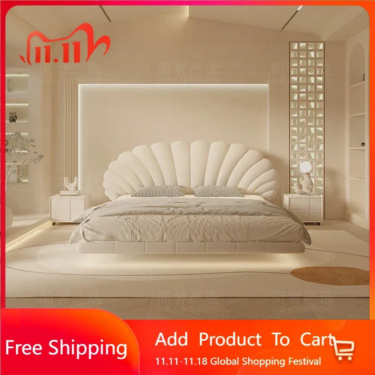 Unique Modern King Size Bed Modern Pretty White Princess Bed Loft Comferter Camas De Dormitorio Luxury Bedroom Set Furniture