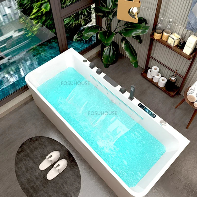 Acrylic Detached Bathtubs Bathroom Adults Surf Massage Bathtub Creative Household Indoor Whirlpool Tub Portable Bathtub