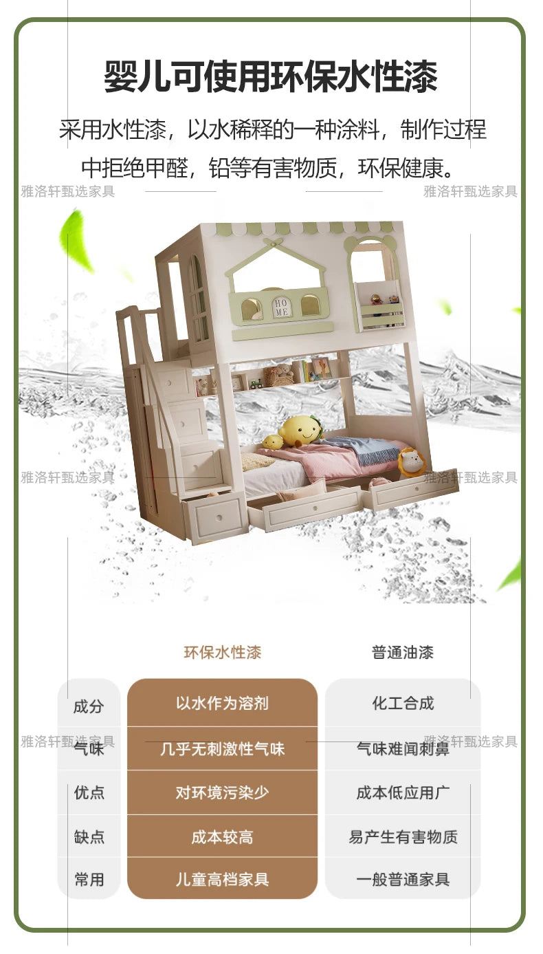 Luxury Loft Children Beds Modern Storage Bunk Children Beds Crib Multifunctional Camas Infantiles Baby Crib Bed Furniture BL50CB