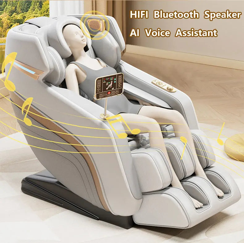 Electric LCD Screen Massage Chair Full Body Airbags Zero Gravity Massager Relaxing Hifi Bluetooth Music Chair Multi Functional