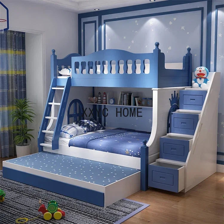 Bunk Bed For Kids Bedroom Furniture Set Double Bed Solid Wood Bed With Slide Space bed