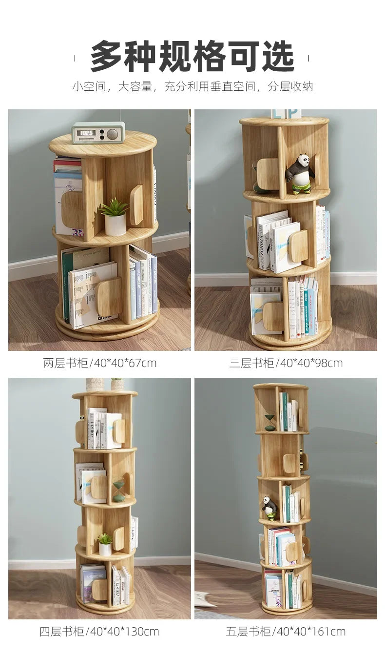 Rotary Bookshelf Floor Household Dollhouse Vertical Spinning Small Rotating Nordic Bookcase Separator Buchregal Salon Furniture