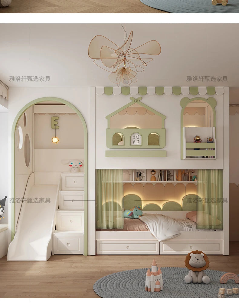 Luxury Loft Children Beds Modern Storage Bunk Children Beds Crib Multifunctional Camas Infantiles Baby Crib Bed Furniture BL50CB