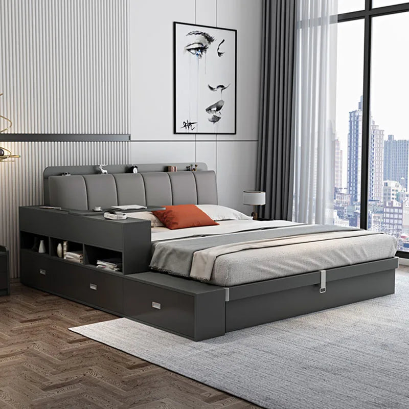 Storage Bedroom King Bed Double Unique Multifunctional Queen King Bed Smart Lounge Somieres Y Marcos De Cama Salon Furniture